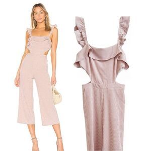 Ale by Alessandra X Revolve Plaid Denia Wide Leg Cut Out Jumpsuit in Mauve, XS